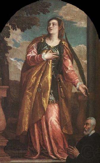 Paolo Veronese St Lucy and a Donor Germany oil painting art